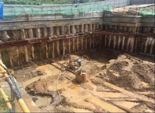 Sheet pile excavation